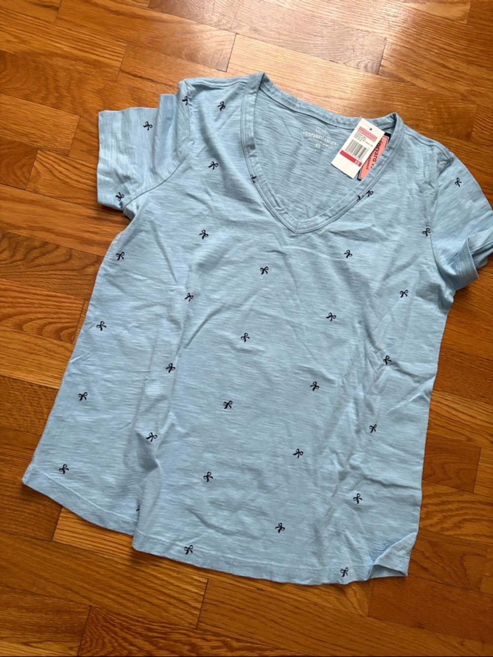 Vineyard Vines Jake Blue Slub V-Neck Tee